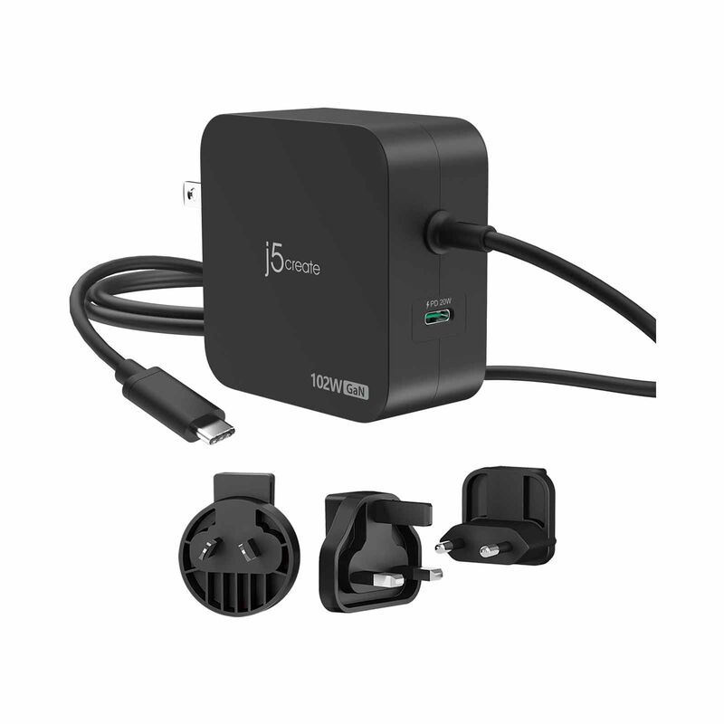 J5CREATE 102w Gan Pd Usb-c 2-port Charger With Changeable Ac Plugs JUP25102V-image 1
