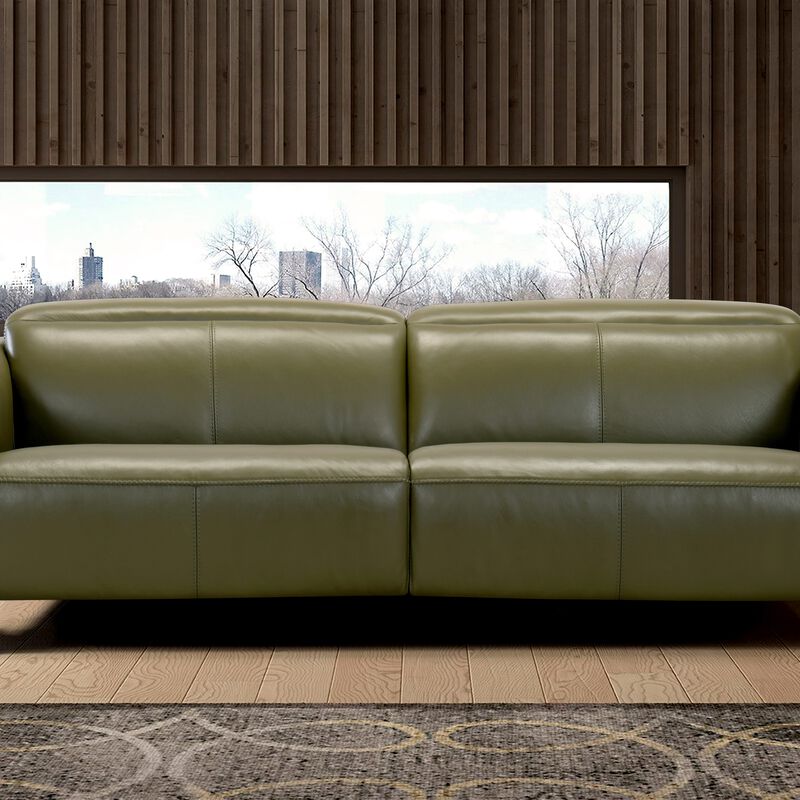 3rr Seater (fl) C15 Green Full Leather Sofa VERDA-image 9