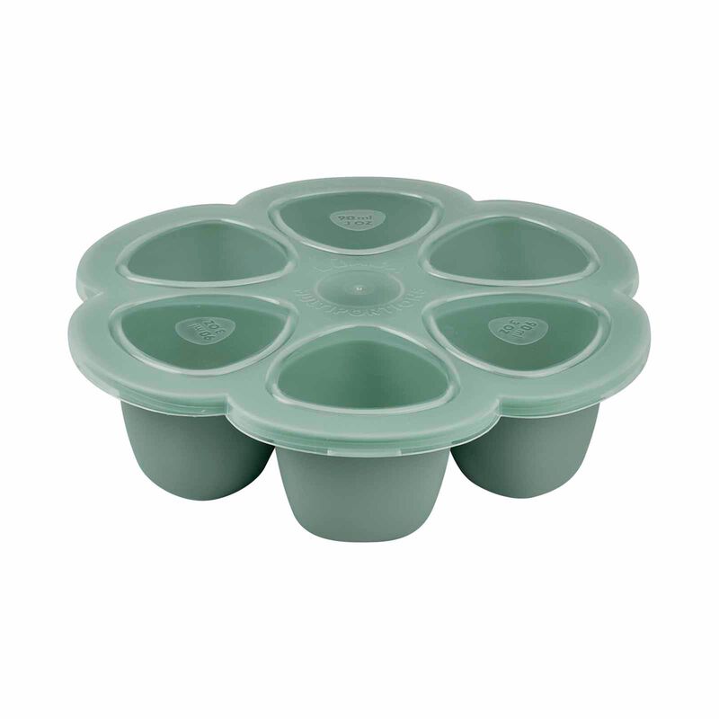 BEABA Silicone Freezer Tray 6 X 90ml - Sage Green (online) MULTIPORTIONS-image 1
