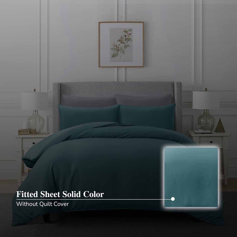 HILLCREST Hillcrest I Comfylux Solid 988tc I Teal I Single Fitted Sheet ( Oe ) 6836 I S I FS I TEAL-image 2