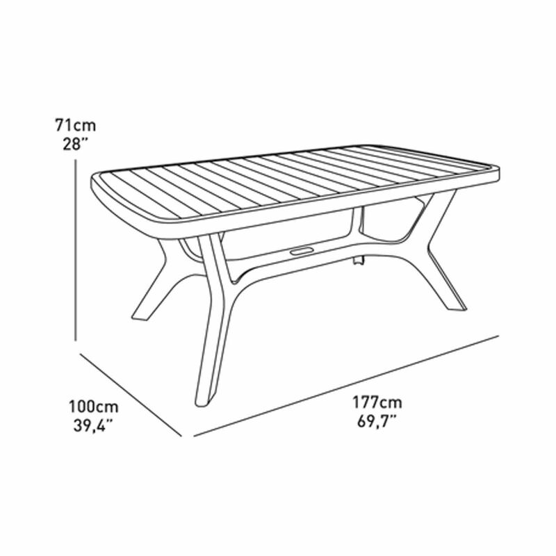KETER Baltimore Outdoor Dining Table Rectangle Cappucino (exclude Installation) D-AB-10-8343-image 2