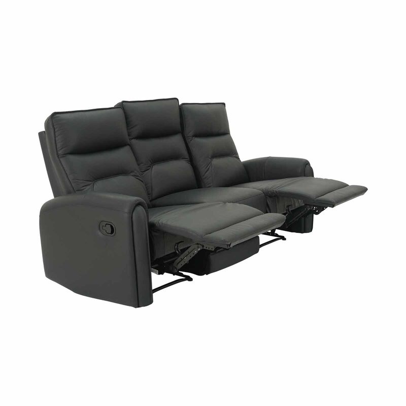 SOLOTTI 3rr-m Seater (hl) Black Half Leather Sofa RONICA-image 10