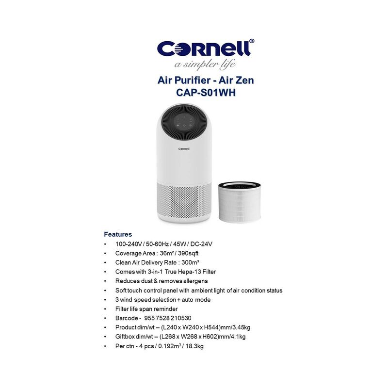 CORNELL Air Purifier - Air Zen CAPS01WH-image 12