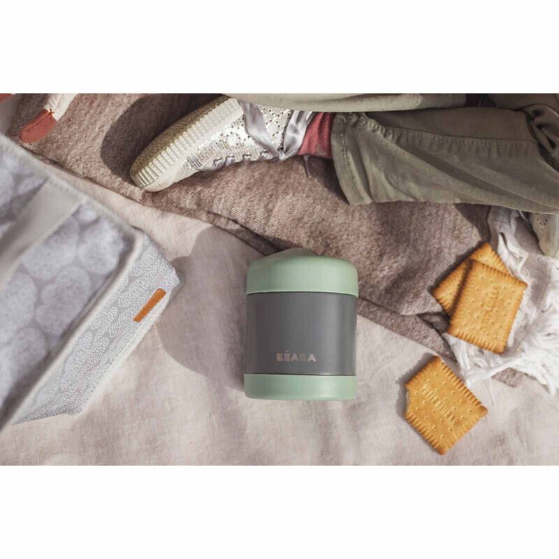 BEABA Food Container 300ml - Mineral Grey/sage Green (online) STAINLESS STEEL-image 6