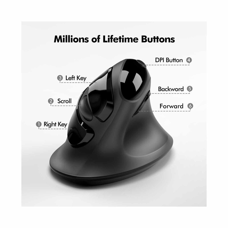 MICROPACK Ergo Life Rf 2.4g Wireless Ergo Mouse - Black MP-V03W-BK-image 5