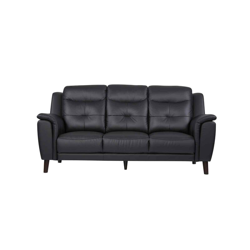 SOLOTTI 3 Seater (hl) Black Half Leather Sofa LIVIA-image 1