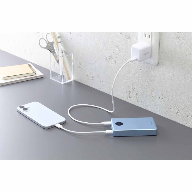 ELECOM Semi-solid State Powerbank 10000mah 35w 2c1a DE-A07-10000BU-image 7
