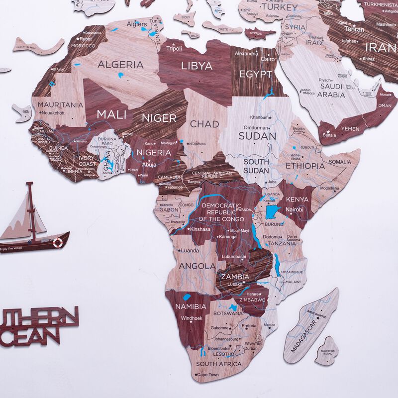 2d Wooden World Map Cappuccino L ENJOY THE WOOD-image 2
