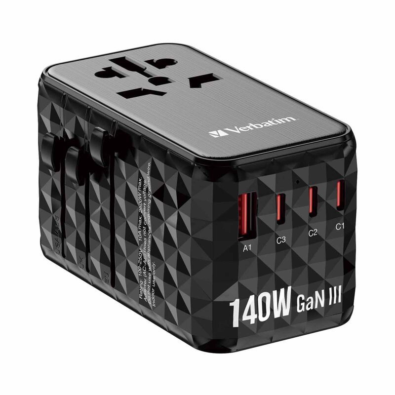 VERBATIM Gan Iii 140w Universal Travel Adapter (uta-10) VM32125-image 3