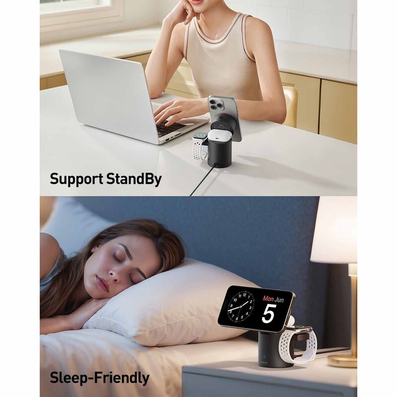 IWALK Power Stand 10000 Qi2 3-in-1 Wireless Charger Black With Auto Rotation MXS006-001A-image 5