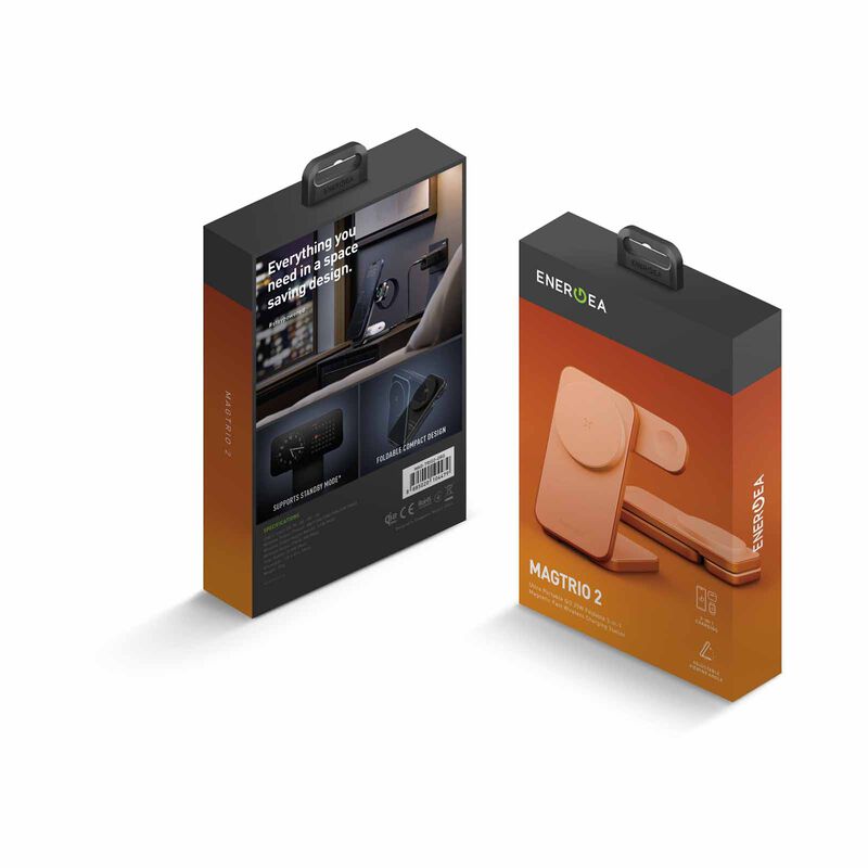 ENERGEA Magtrio 2, 3-in-1 Foldable Qi2 25w Wireless Charger - Orange MAG-TRIO2-ORG-image 6