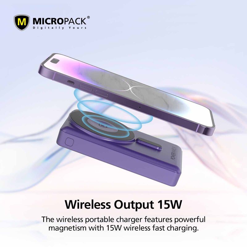 MICROPACK 3 In 1 Pd Fast Charging Magnetic Wireless Powerbank - Grey WPB-310-GY-image 8