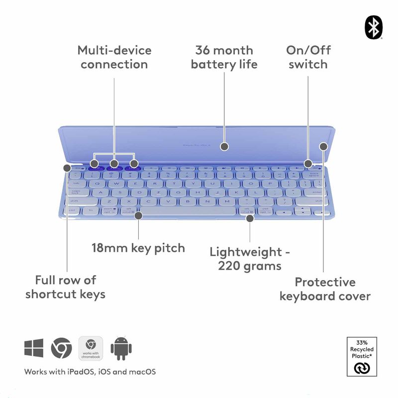 LOGITECH Logi Keys-to-go 2 Bt Kb (universal) - Lavender 920-012963-image 4