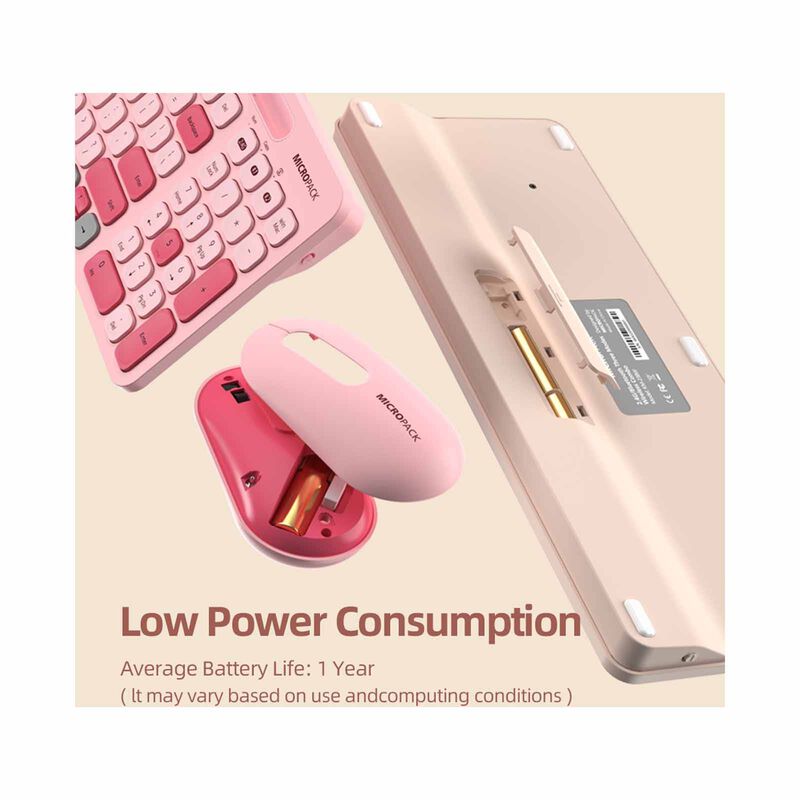 MICROPACK Lifestyle 2.4g+bluetooth Wireless Keyboard And Mouse Combo - Plum KM-238W-EN-PM-image 8