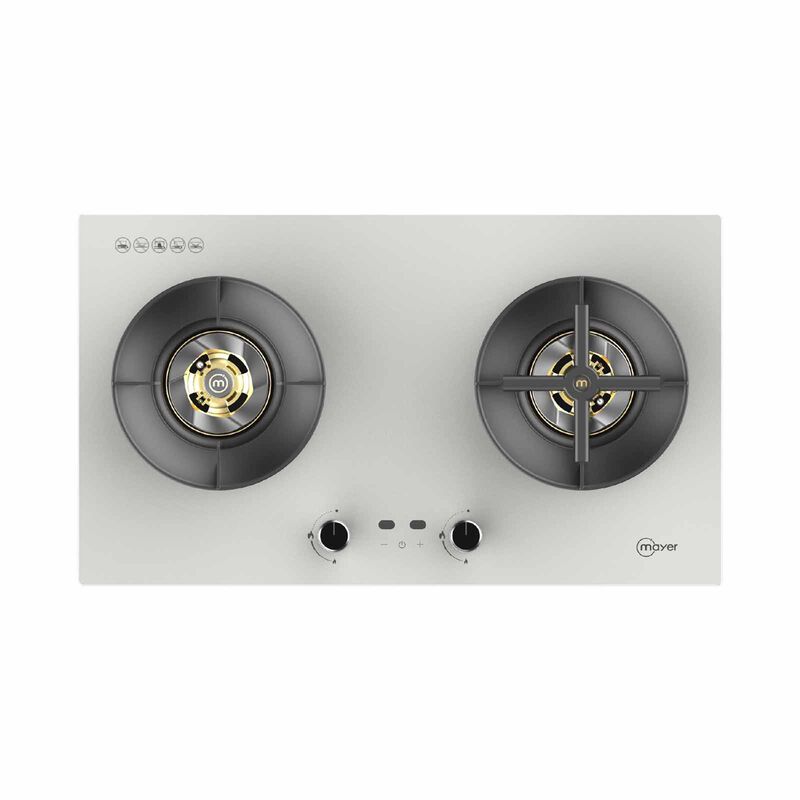 MAYER 78cm 2 Burner Gas Hob - Matte White (lpg/pub) (exclude Installation) MMGH278HI-MWH-image 1