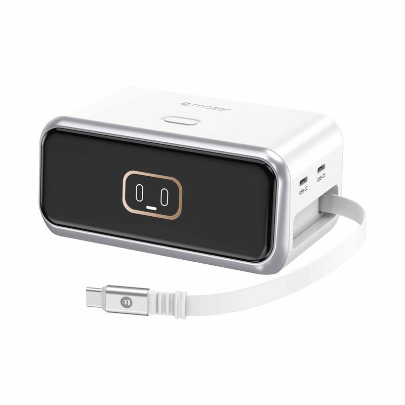 MAZER Ai Prestigegan Pd200w Desktop Charger With Retractable Cable - Silver M-AI-D200-V7-SV-image 6