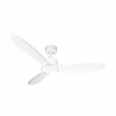 EUROPACE 52 In Dc Motor Ceiling Fan (down Rod) With Light - White ECF52R - WHWH
