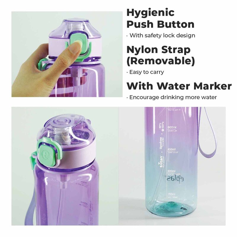 EPLAS Bpa One Touch Bottle (650ml) - Purple EGDS-650-image 3