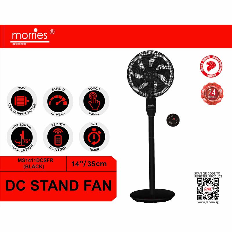 MORRIES 14 In 3 In 1 Dc Stand Fan W/remote Control -black MS-1411DCSFR(BK)-image 3