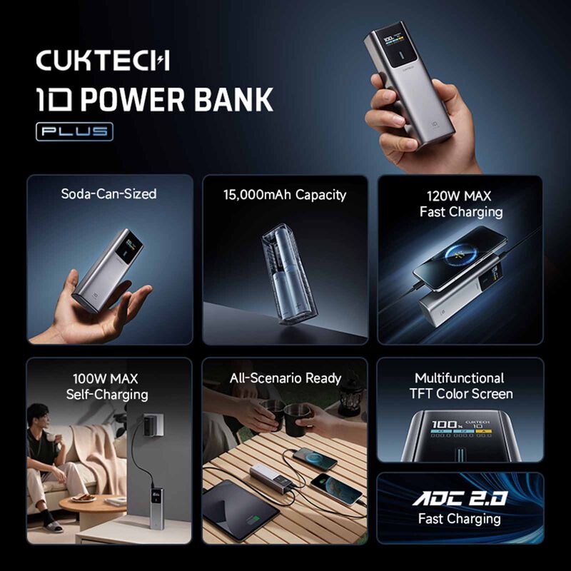 CUKTECH Powerbank 15000mah Pd 120w - Grey Pps CKPB150POSGR-image 2