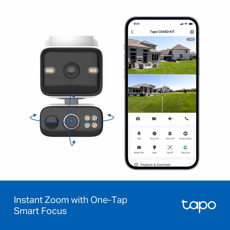 TP LINK Solar-powered Dual-lens Pan/tilt Security Camera Kit TAPO C645D KIT-image 9