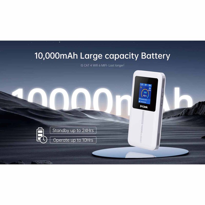 DLINK 4g Cat4 Wi-fi 6 Mobile Hotspot 10000mah With Touchscreen DWR-940M-image 2