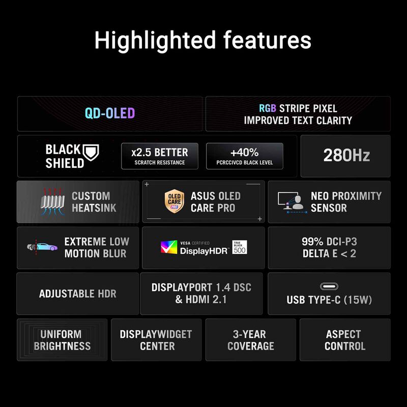 ASUS 34in Rog Strix Wqhd 280hz Tandem Rgb Qd-oled Monitor XG34WCDMS-image 10
