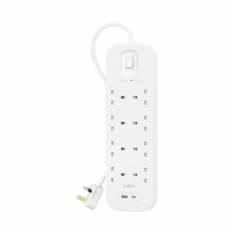 BELKIN 8 Outlet Surge Protection Strip W/usb A + C SRB003AF2M-MY-image 2