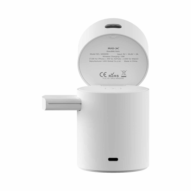 IWALK Power Stand 10000 Qi2 3-in-1 Wireless Charger White With Auto Rotation MXS006-002A-image 5