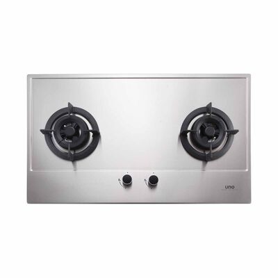 UNO 75cm 2 Burner Stainless Steel Hob, Battery Operated Ignition US-7902TRSV