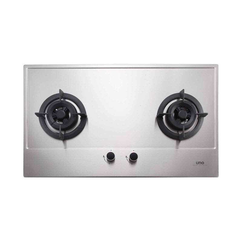 UNO 75cm 2 Burner Stainless Steel Hob, Battery Operated Ignition US-7902TRSV-image 1