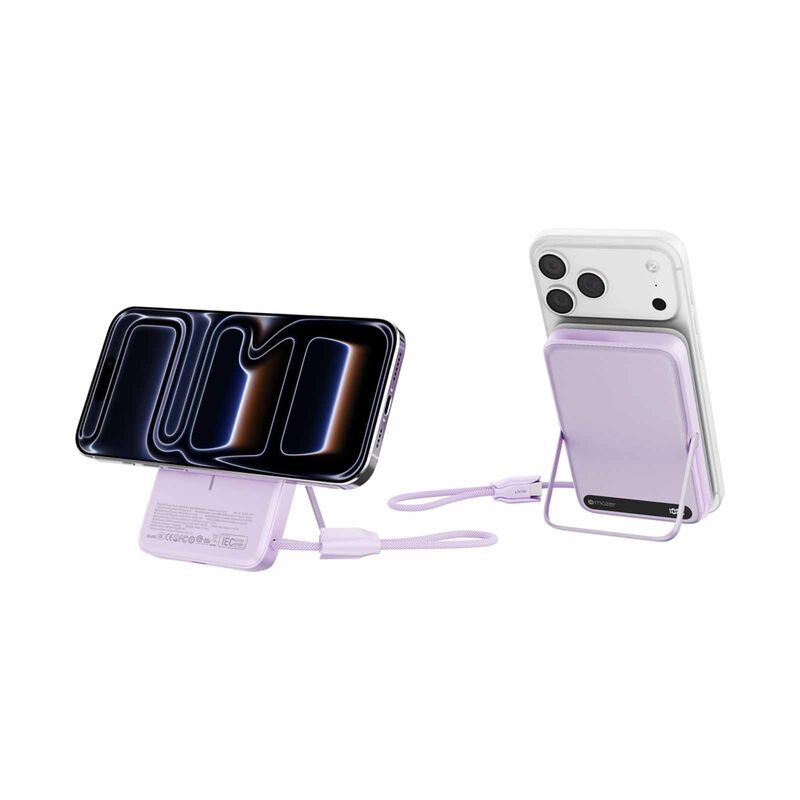 MAZER Maglink 10,000mah Magnetic 15w/apple Watch Charging/usb-c Pd27w Cable Power Bank-lavender M-MAGLINK19-LD-image 3
