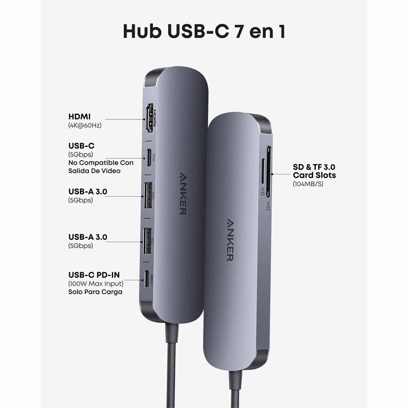 ANKER A83d2ha1 7-in-1 Usb C Hub Hdmi With Pd A83D2HA1-image 3