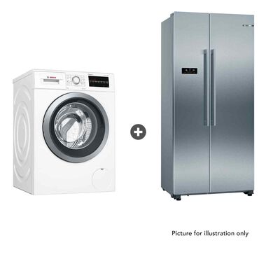 BOSCH Bundle Fridge (560l) + Front Load Washer (9kg) KAN93VIFPG + WAT28482SG
