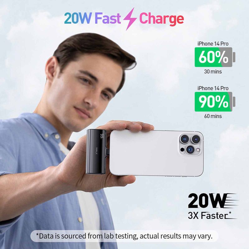 IWALK Linkpod X 5000mah 20w Fast Charge Black (made For Iphone) LPX001-001A-MFI-image 7