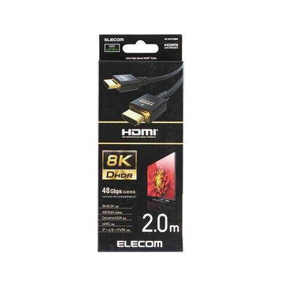 ELECOM Ultra High Speed Hdmi Cable Ver 2.1 48gbps 2m DH-HD21E20BK