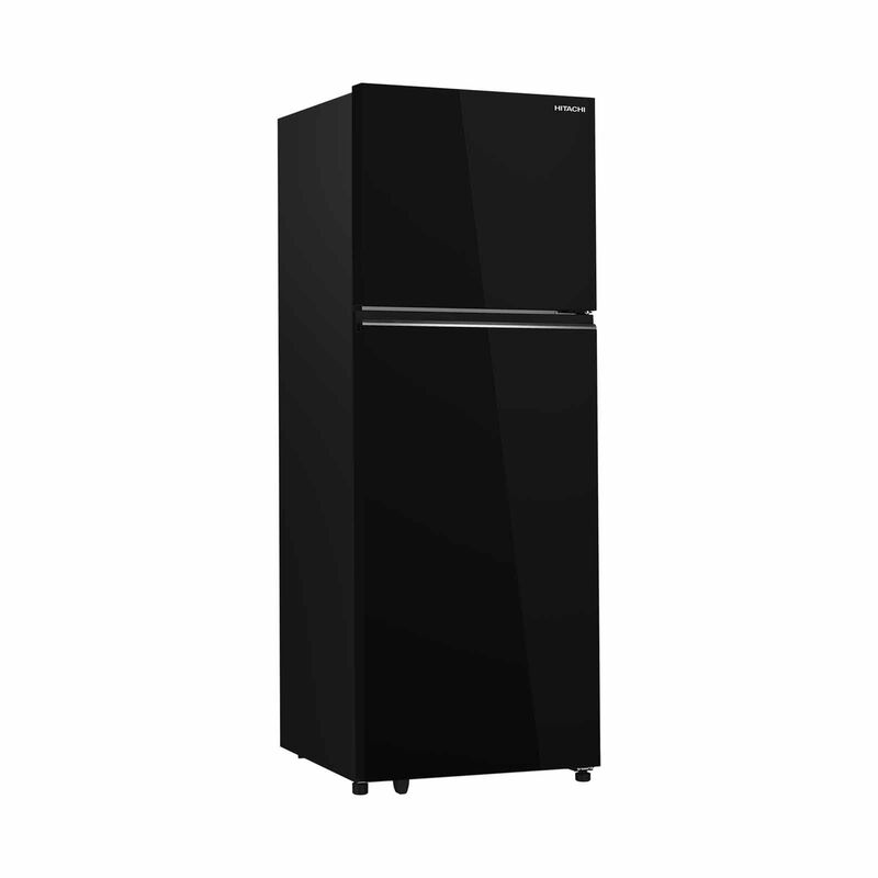 HITACHI 2 Door Top Mount Freezer Fridge (409l) - Glass Black HRTN6443SGBKSG-image 2