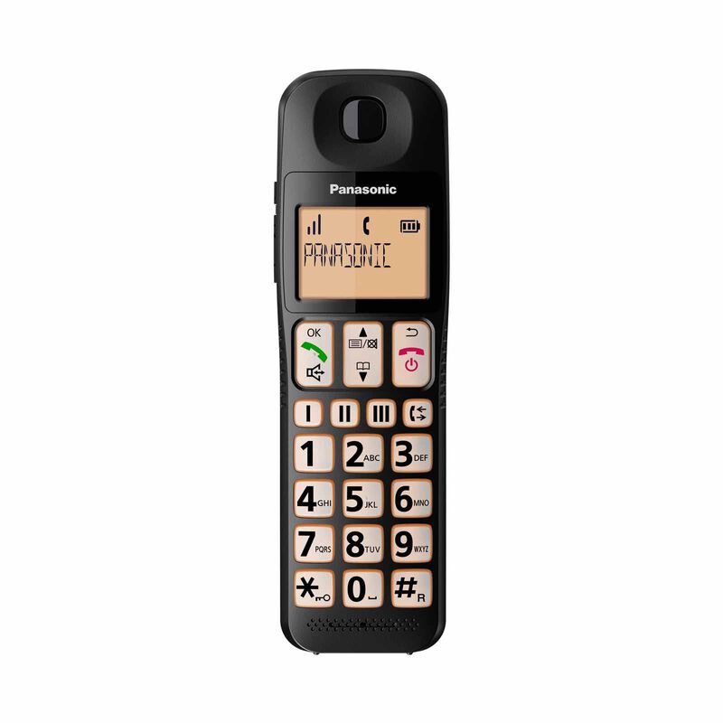 PANASONIC Single Dect Phone Amber Backlit Display (black) KX-TGE110CXB-image 8