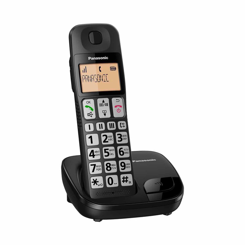 PANASONIC Single Dect Phone Amber Backlit Display (black) KX-TGE110CXB-image 5