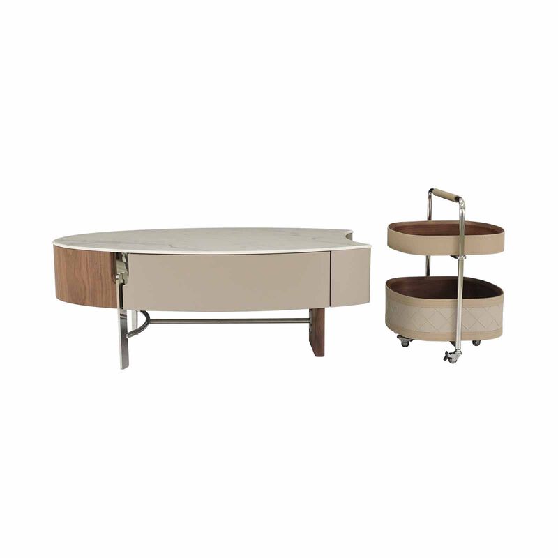 MUZE Coffee Table With Trolley Side Table TROKEY-image 8