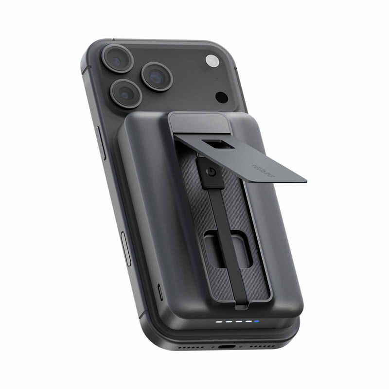 ENERGEA Magpac Pro 35s, 10000mah Semi Solid State Qi2 Powerbank With Built-in Cable And Stand Pd35w - Gun/bl MP-PRO35S-GUN-3C-image 3