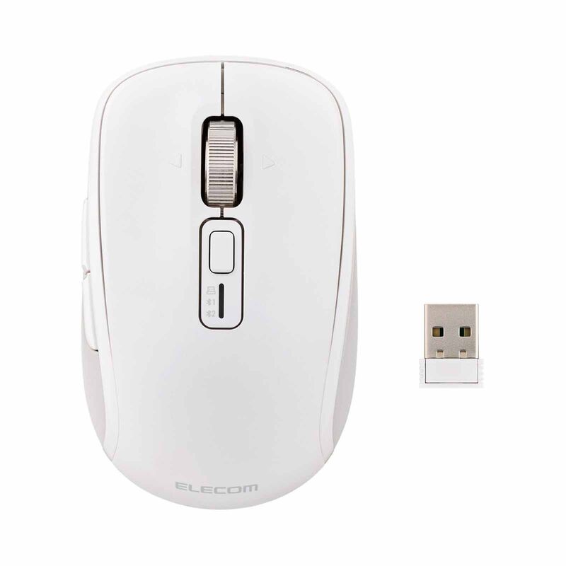ELECOM Dual Mode Wireless Blueled Silent Mouse 8 Buttons White M-MY50MBSWH-G-image 1