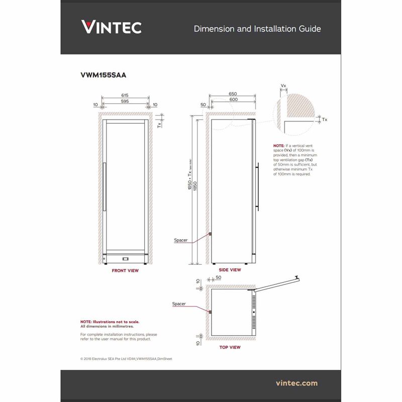 VINTEC Wine Cabinet (198 Bottles) VWM155SAA-X-image 5