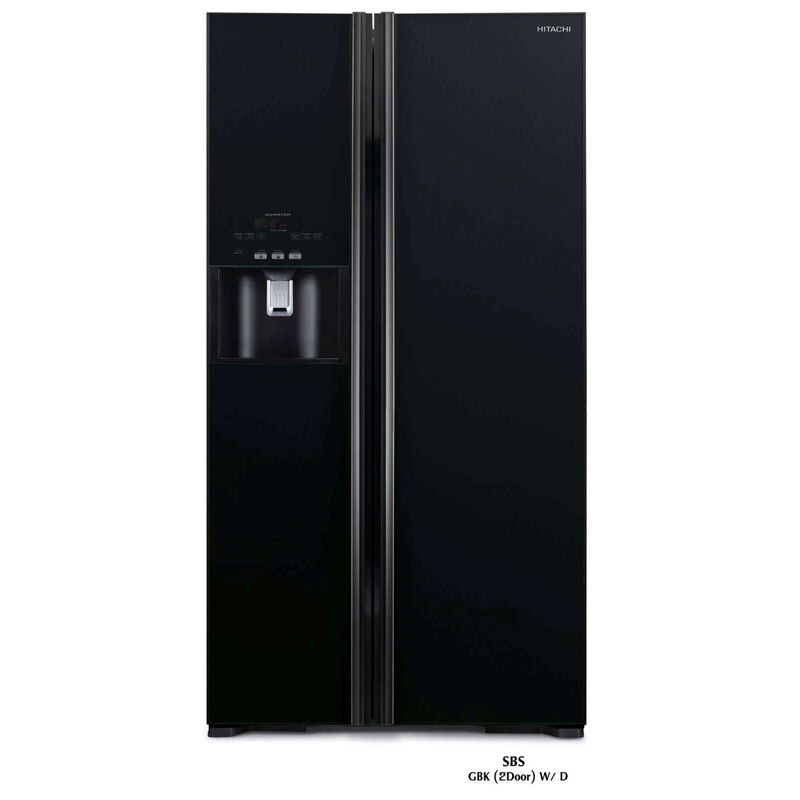 HITACHI 2 Dr Side By Side Fridge(net 589l) Glass Black RS705GP2MSGBK-image 1