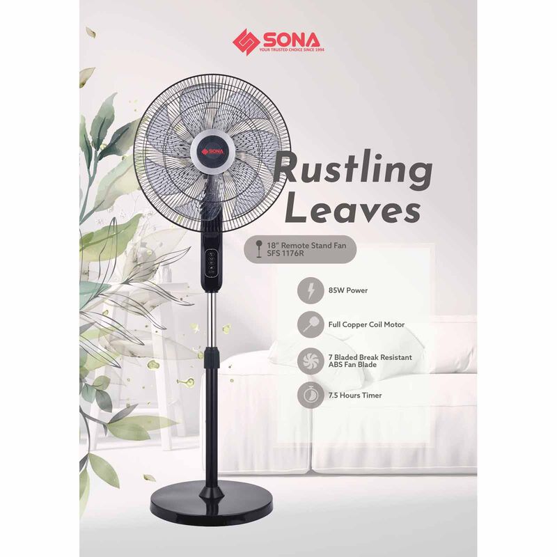 SONA 18 In Stand Fan With Remote Control SFS1176R-image 2