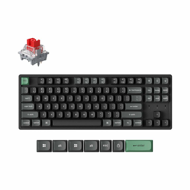 KEYCHRON K8 Ultra 8k 80% 87 Keys Black Rgb Hot-swap Apex Red Switch KYCN-K8U-J1-image 1