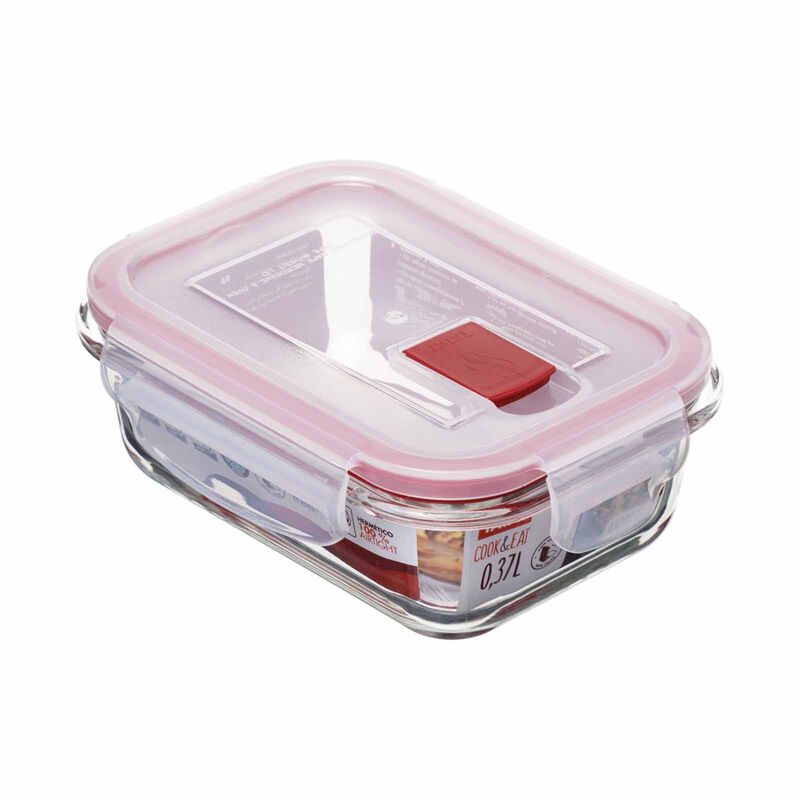 TATAY Hermetic Glass Rect.cont.cook&eat 0.37l Red T1615.09-image null