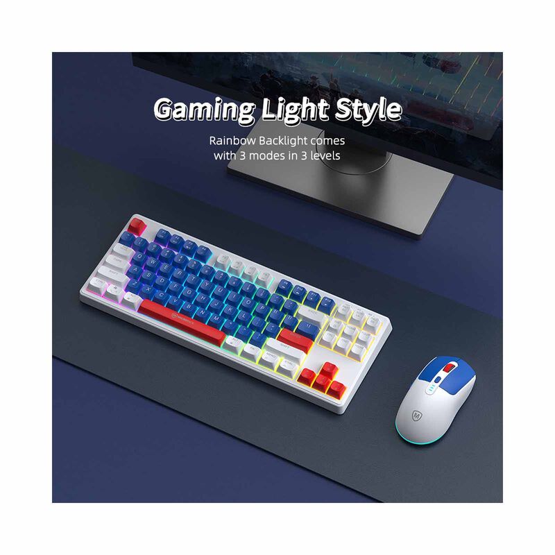 MICROPACK Lifestyle 2.4g Wireless Rechargeable Keyboard And Mouse Combo - Navy KM-269W-EN-NY-image 3