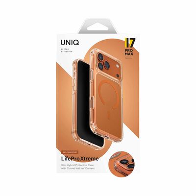 UNIQ Hybrid Iphone 17 Pro Max (2025) 6.9 Magclick Charging Lifepro Xtreme (af) - Frost Clear/volt Orange UNIQ-IP6.9P(2025)-LXAFMFCLRVO