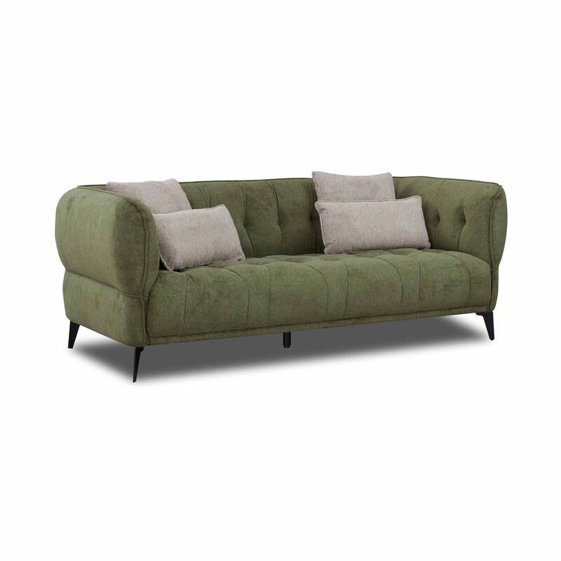 MUZE 3 Seater (fab) Cat A Green Fabric Sofa MILA-image 3
